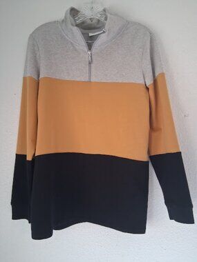 d&co. women's size M black, yellow and gray sweatshirt